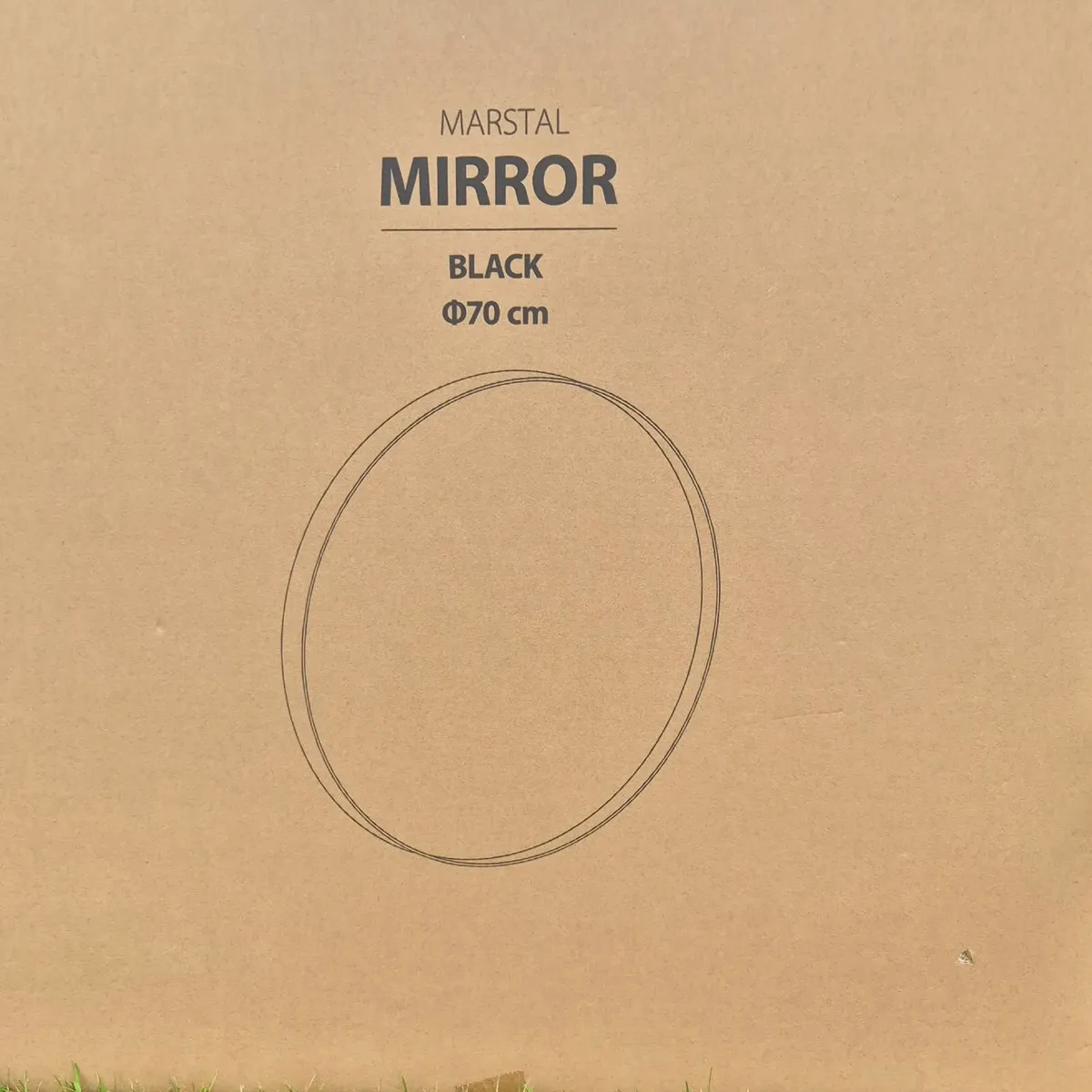 Round mirror, black metal trim, 70cm diameter - Image 4