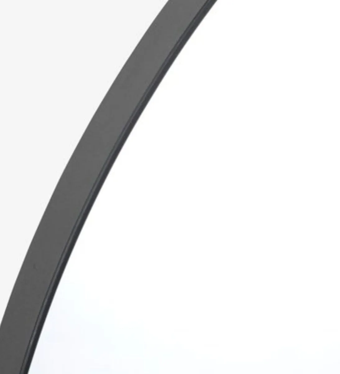Round mirror, black metal trim, 70cm diameter - Image 2