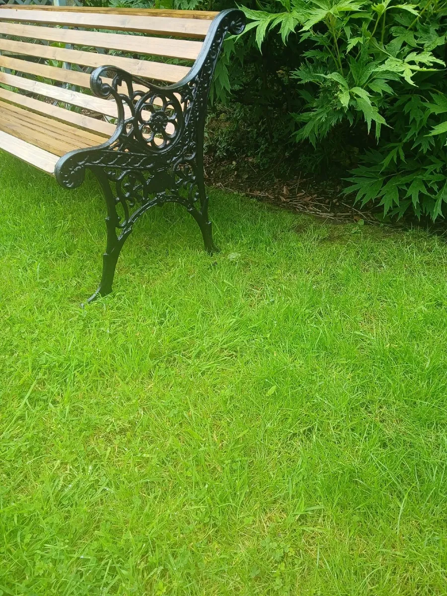 Cast iron and oak garden bench - Image 3