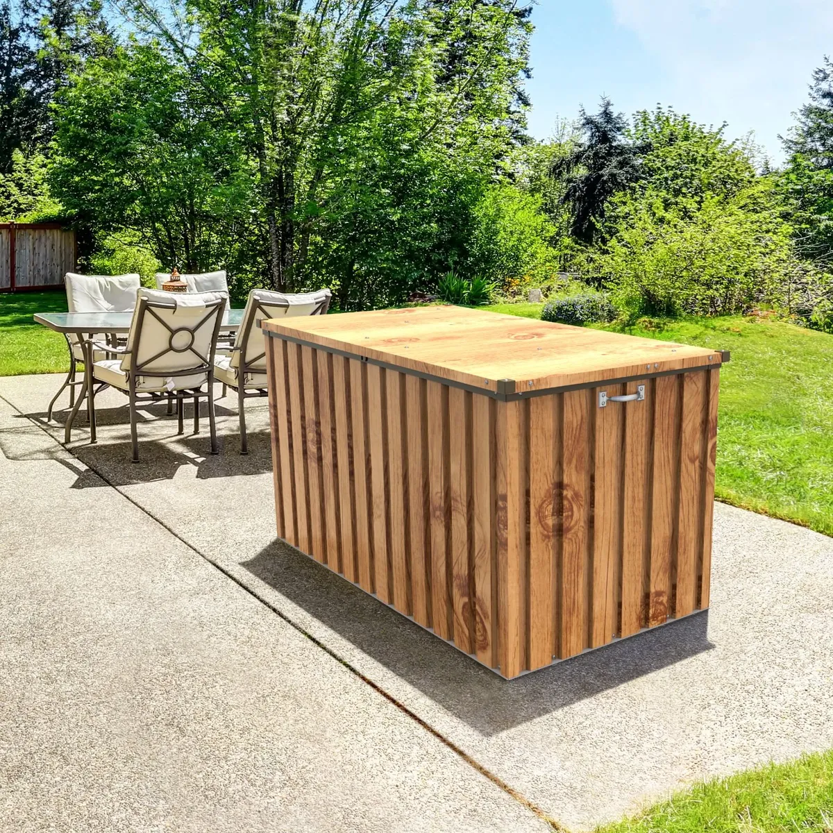 770 Litre Steel Weatherproof Patio Storage Boxes - Image 3