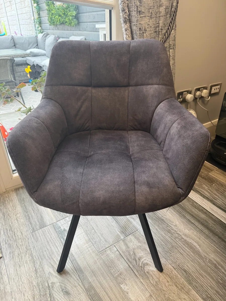 Four charcoal dining chairs - Image 1