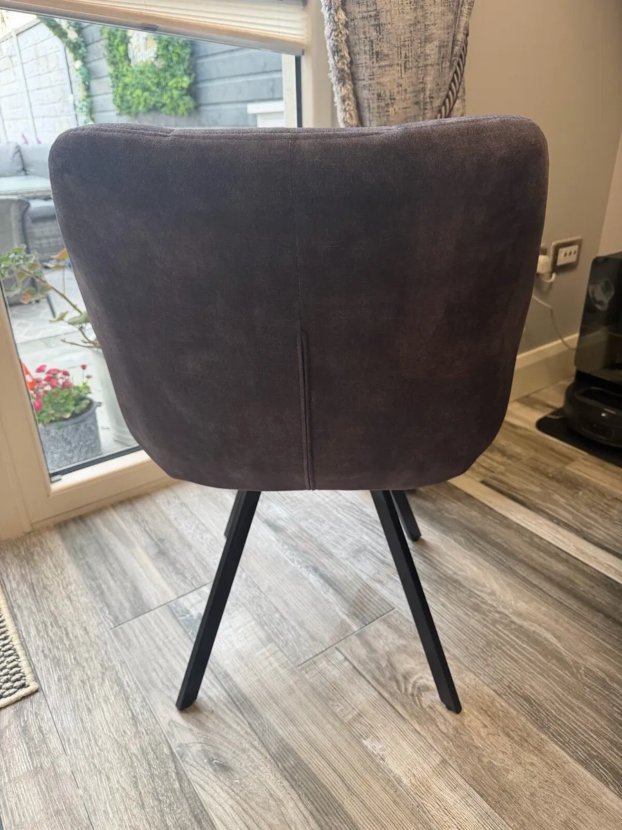 Four charcoal dining chairs - Image 3