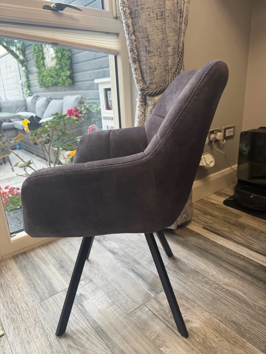 Four charcoal dining chairs - Image 2