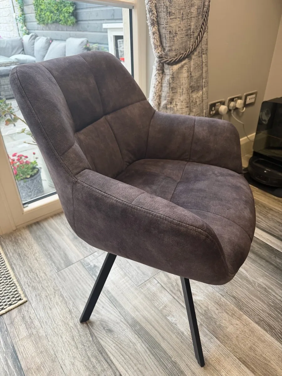 Four charcoal dining chairs - Image 4