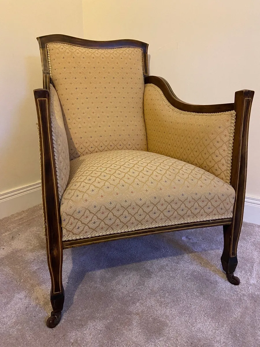 Edwardian French Rosewood library chair - Image 3