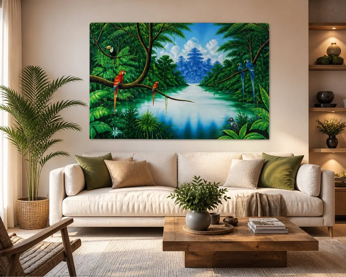 Hand painted Amazon Forest oil Painting 120cmx80cm - Image 1