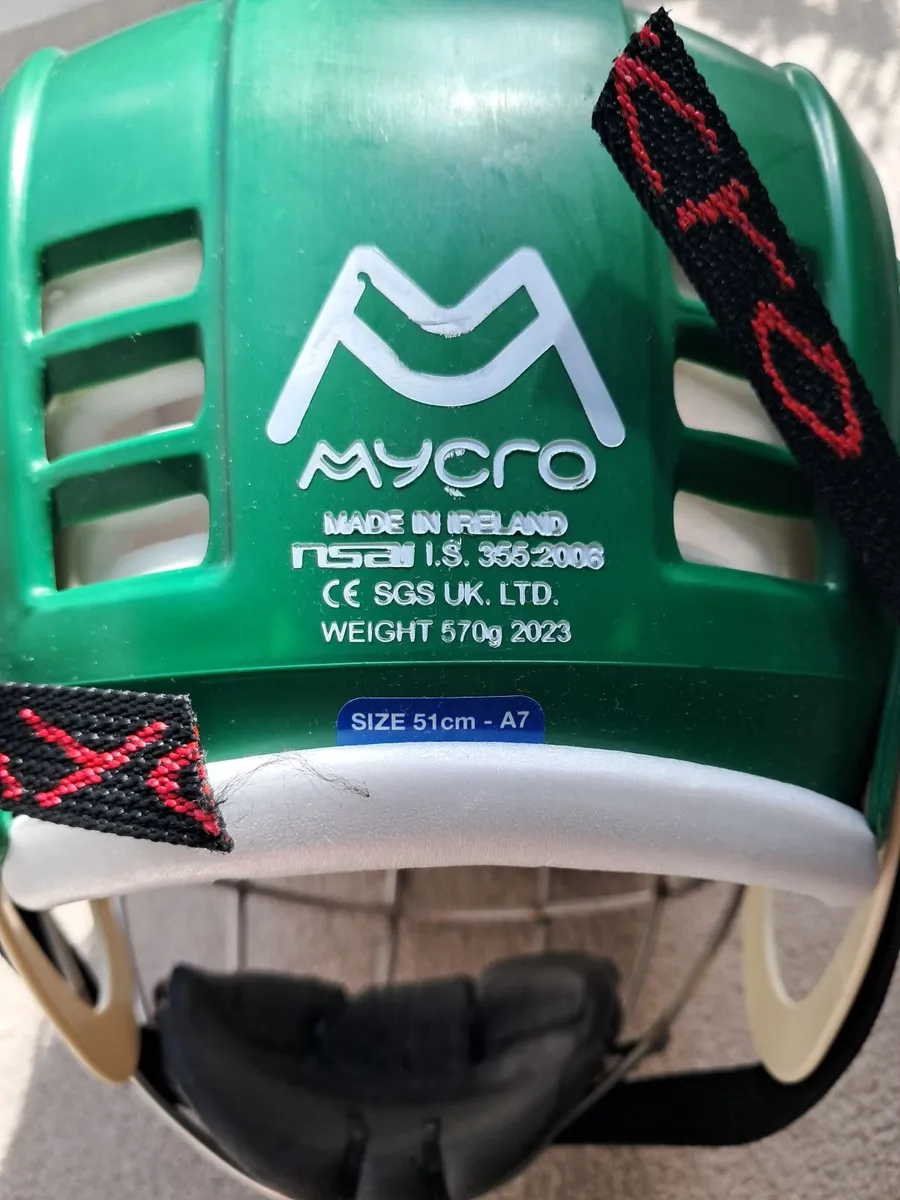 Mycro Kids GAA Helmet Green - Size 51cm. - Image 1