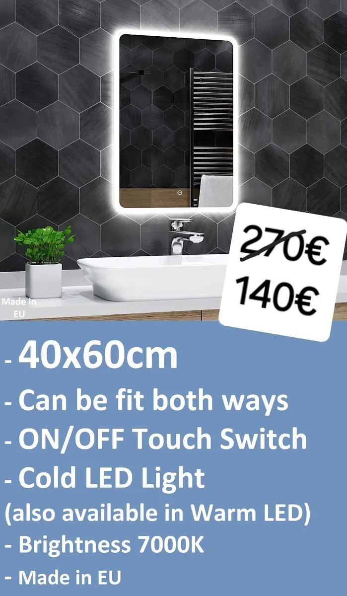 LED Bathroom Mirror Ensuite Touch Switch Makeup - Image 4
