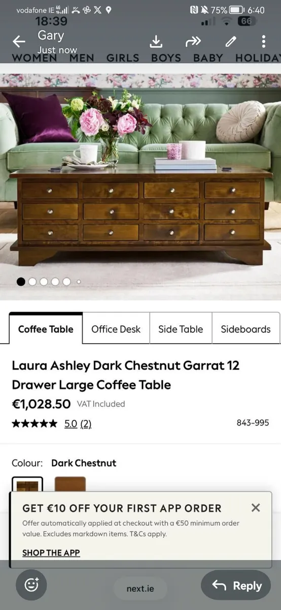 Laura Ashley Garrat 12 Drawer Coffee - Image 1