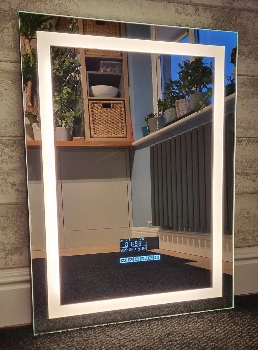 LED Bathroom Mirror Makeup  Antifog Bluetooth - Image 1