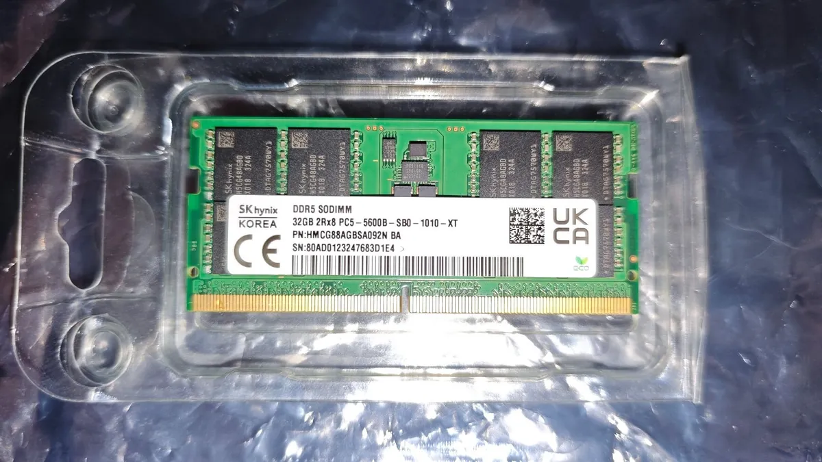 Hynix 32GB DDR5 PC5-5600 Laptop  Memory Ram - Image 1