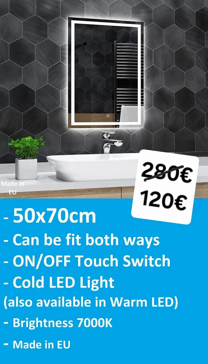 LED Bathroom Mirror Ensuite Vanity Makeup Bright - Image 1