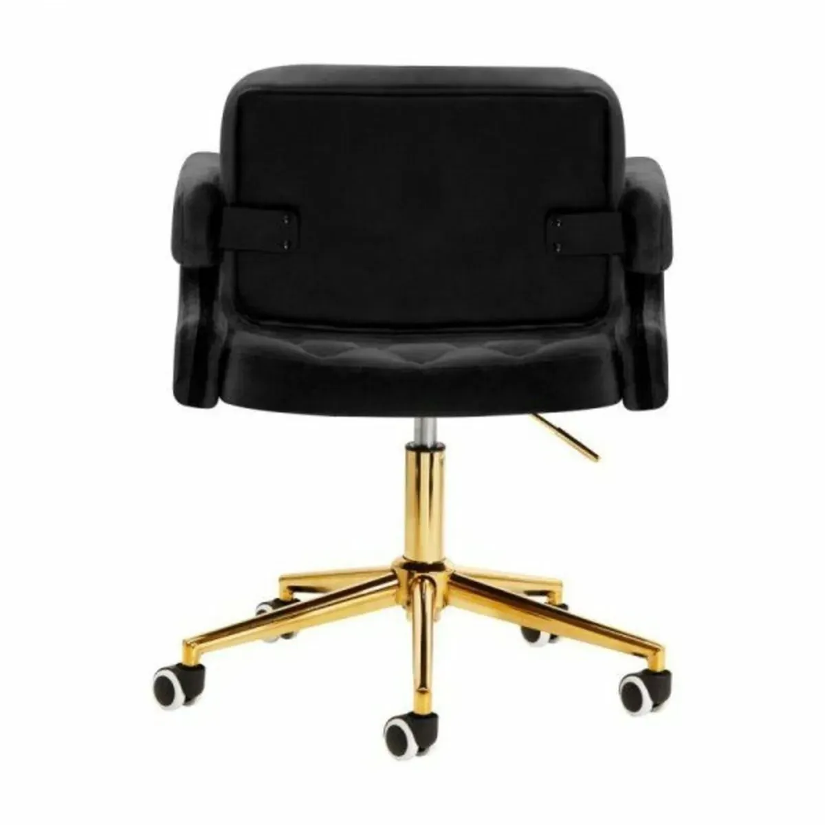 Black velvet swivel chair - Image 4