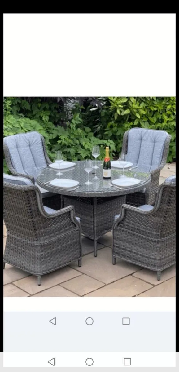 Brand New Dark Grey Rattan 4 Seater Garden Set - Image 4
