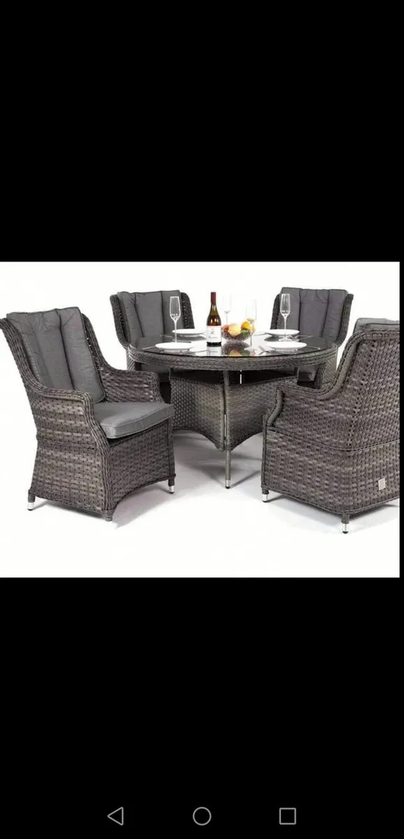Brand New Dark Grey Rattan 4 Seater Garden Set - Image 2