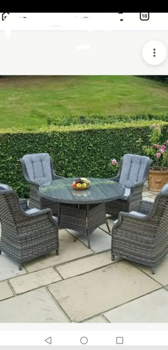 Brand New Dark Grey Rattan 4 Seater Garden Set - Image 1