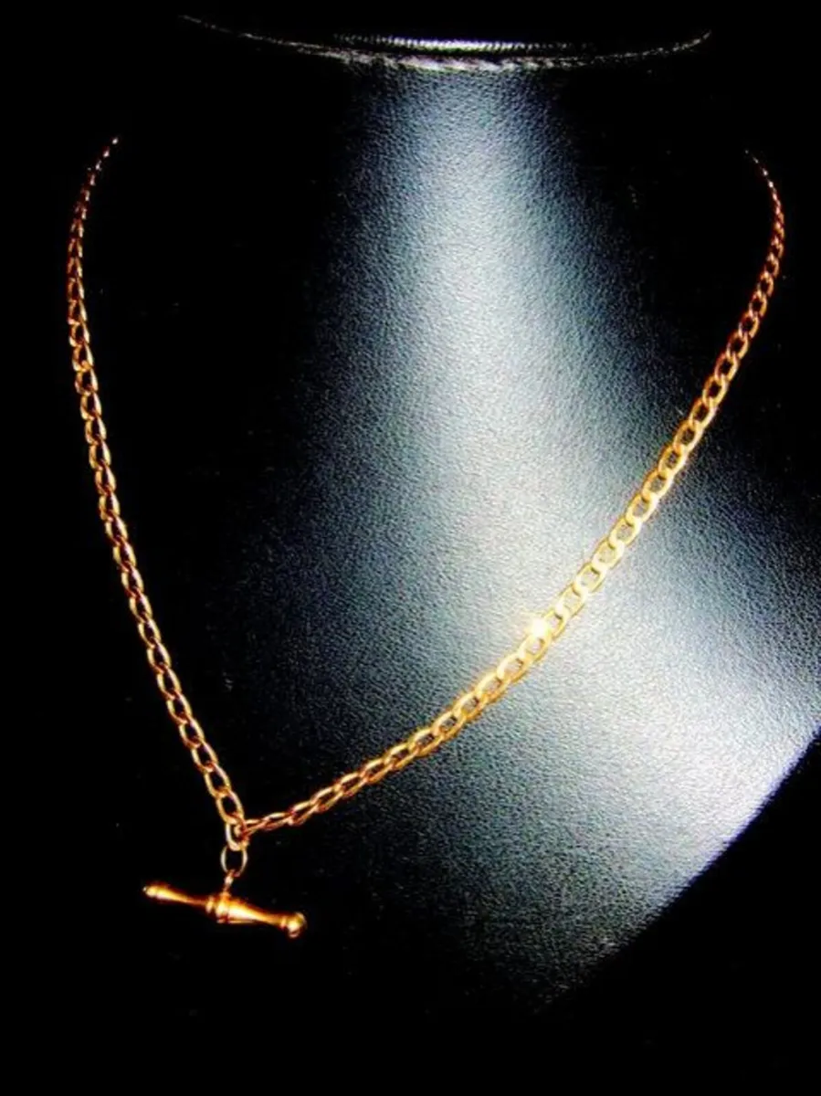 Vintage Hallmarked Albert Bar & Chain - Image 3