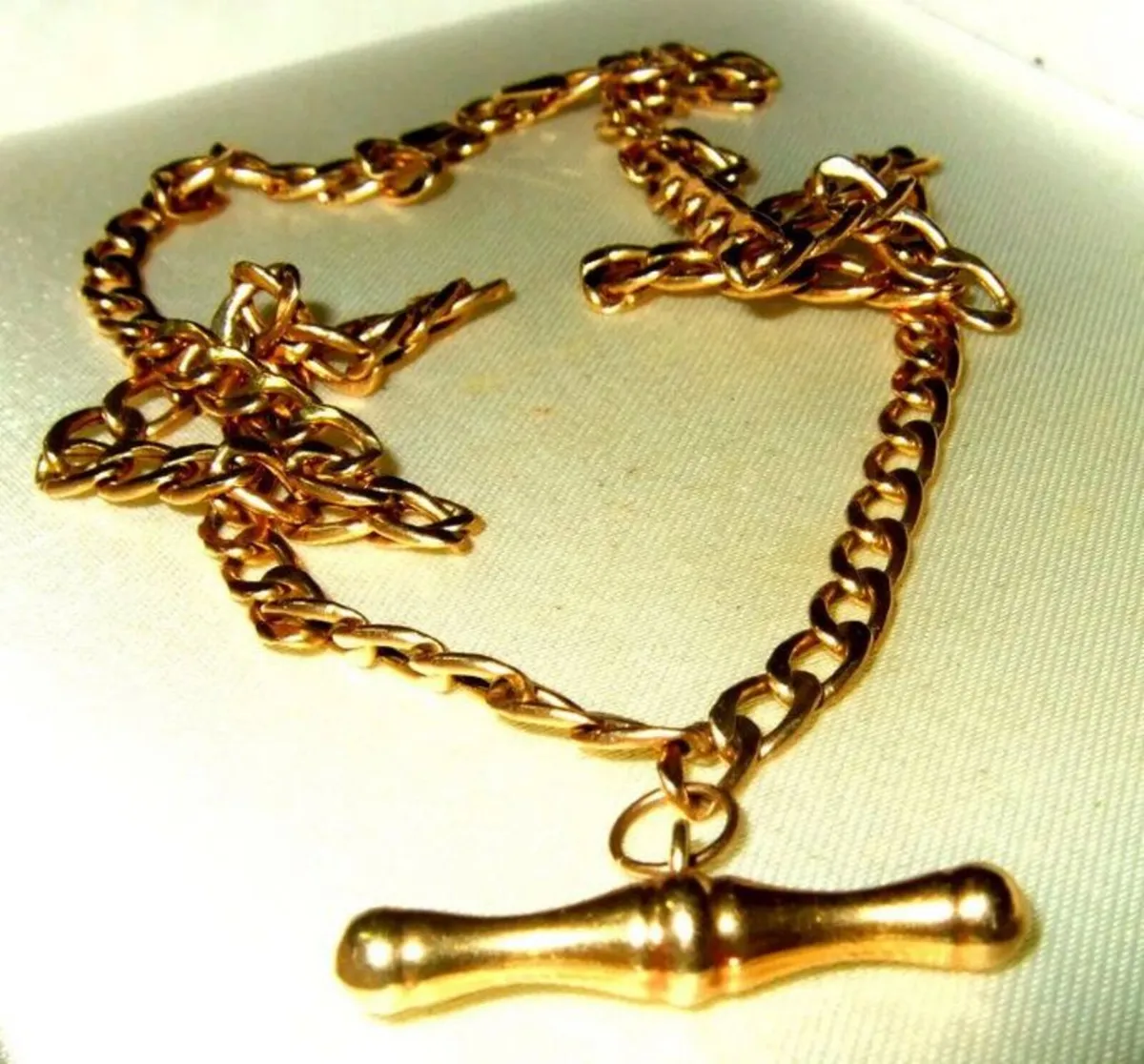 Vintage Hallmarked Albert Bar & Chain - Image 1