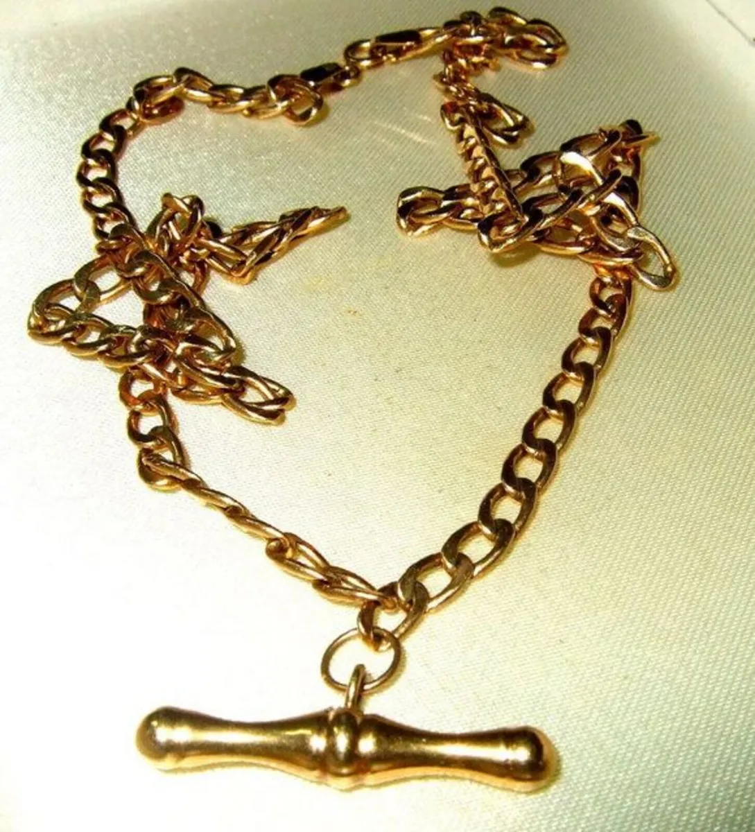 Vintage Hallmarked Albert Bar & Chain - Image 4