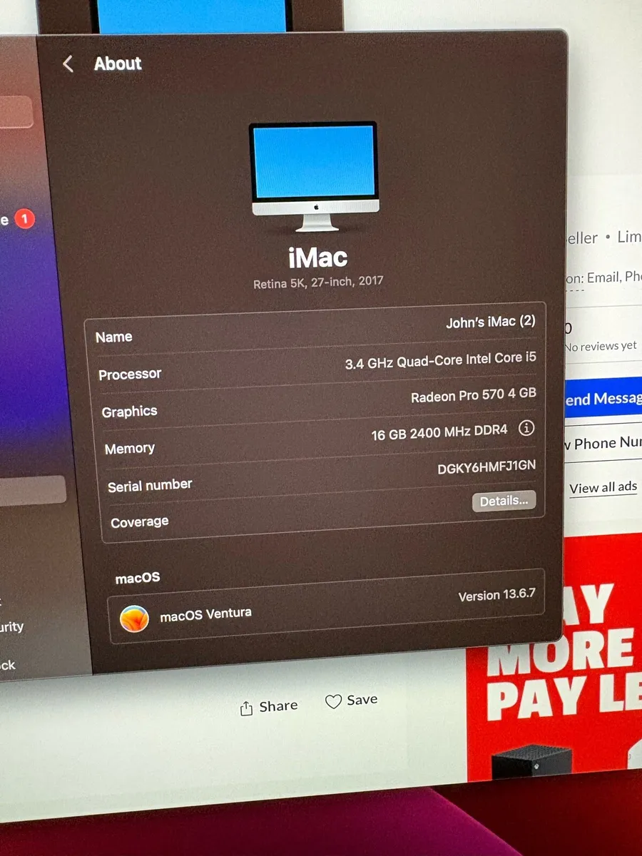 iMac 2017 27” - Image 2