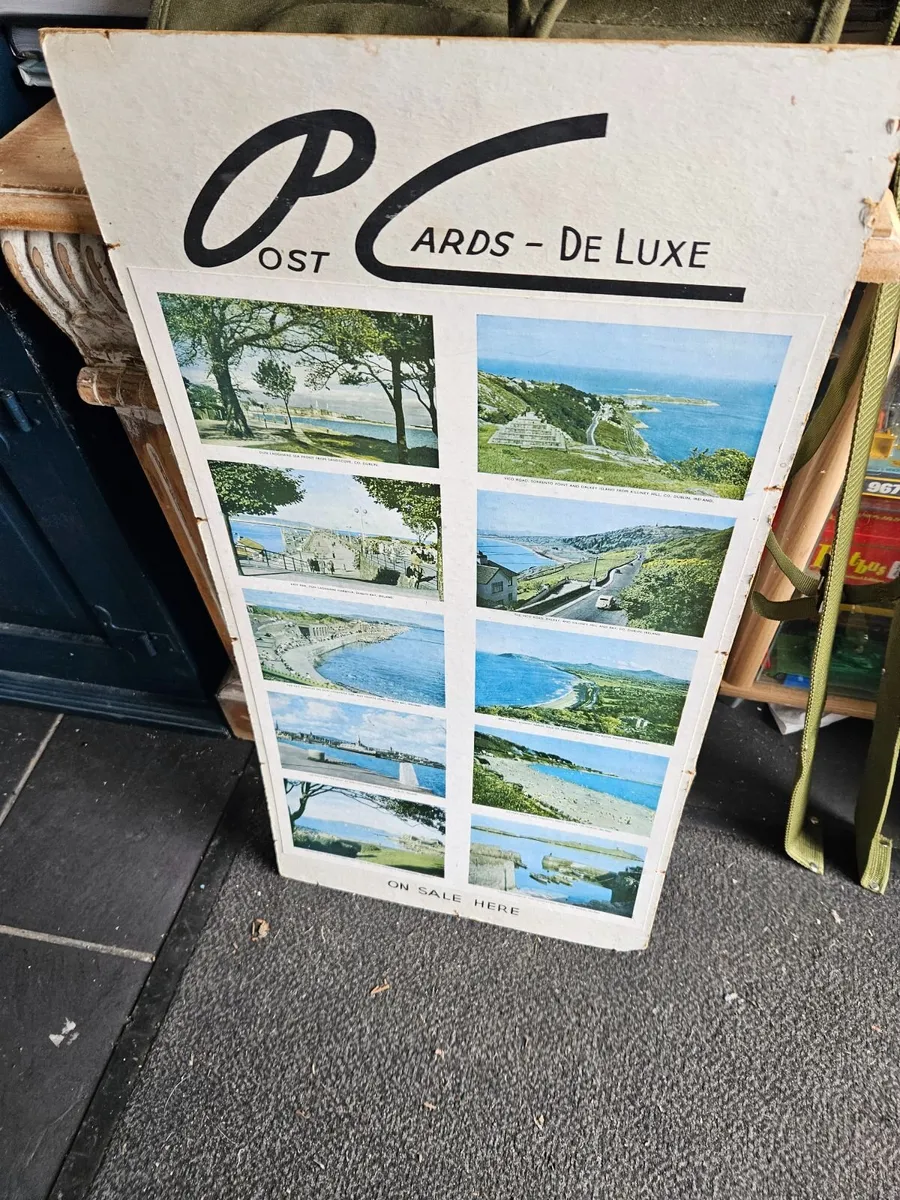 Vintage Shop Display Postcard Sign - Image 1