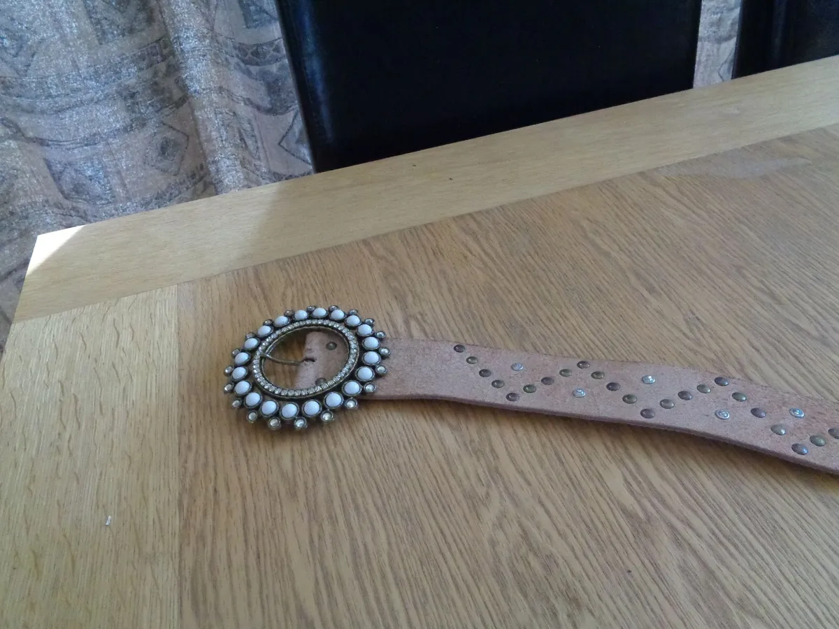 River Island Leather Belt with Decorative Buckle - Image 2