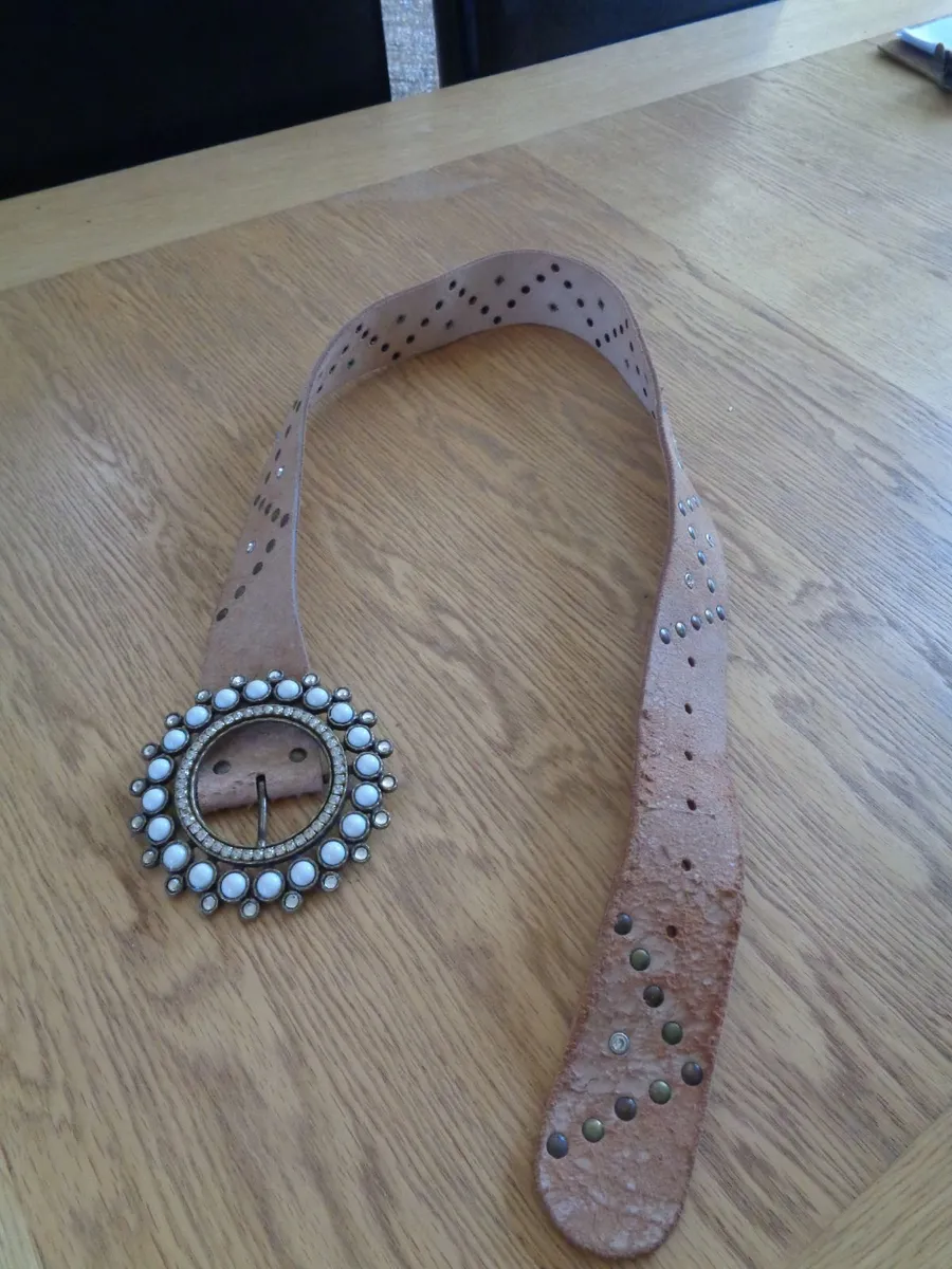 River Island Leather Belt with Decorative Buckle - Image 3
