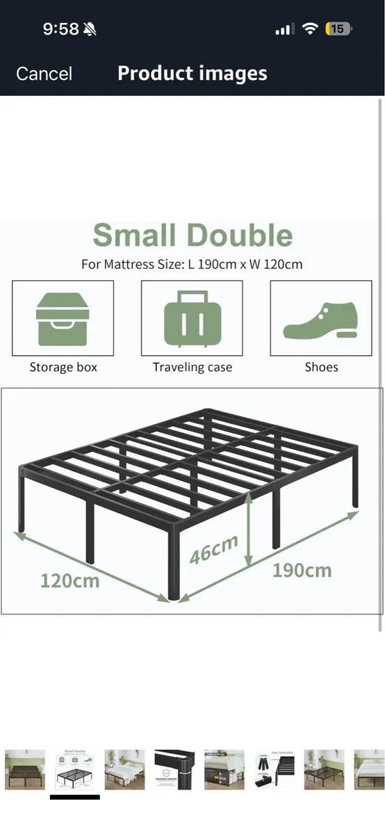 Small double bed frame - Image 2
