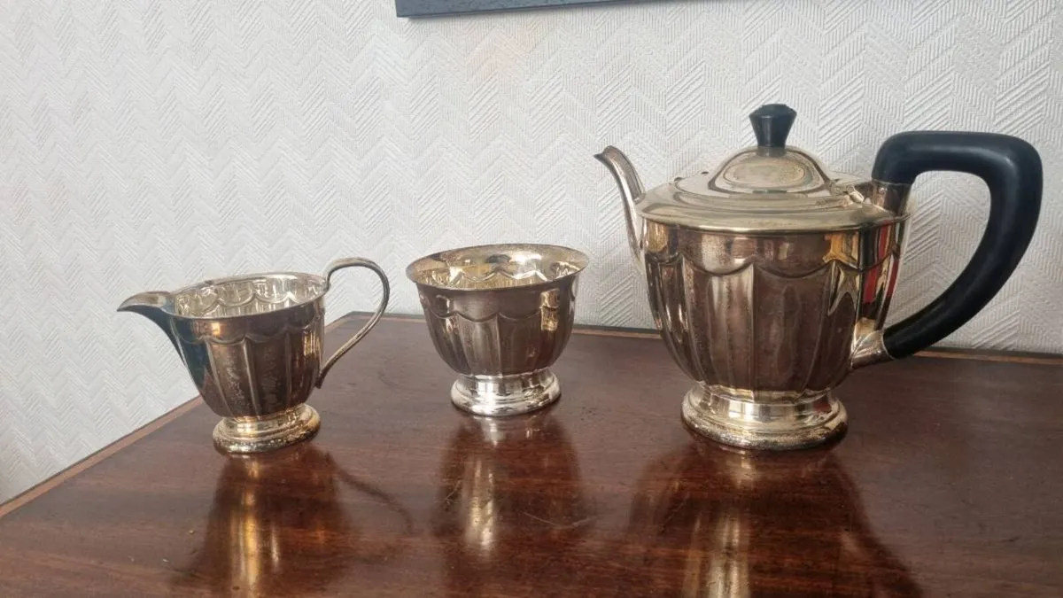 Antique Art Deco Silver Tea Set - Image 1