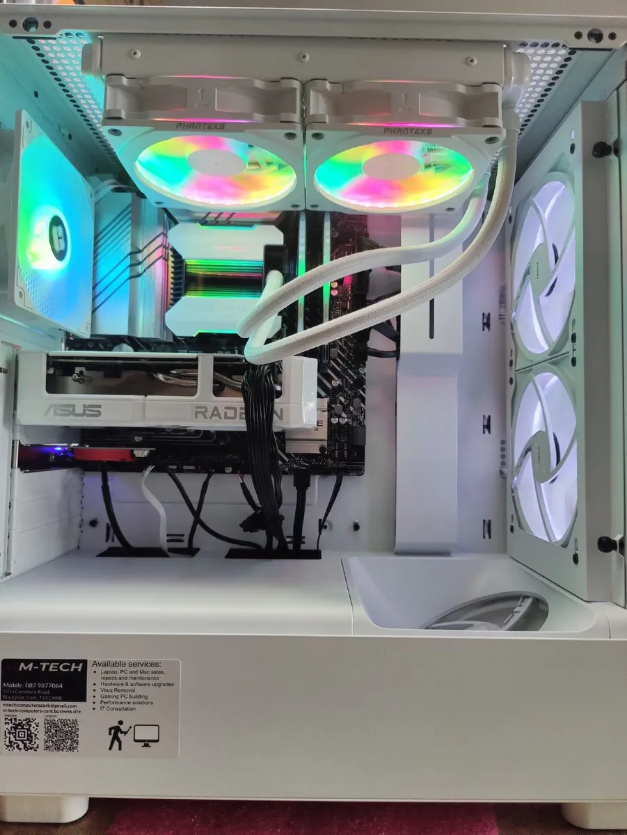 High Performance White Gaming PC  i7/64GB RAM/Rade - Image 3