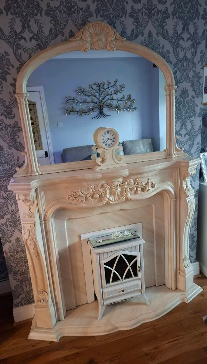 King Louis XV style Fireplace and Mirror