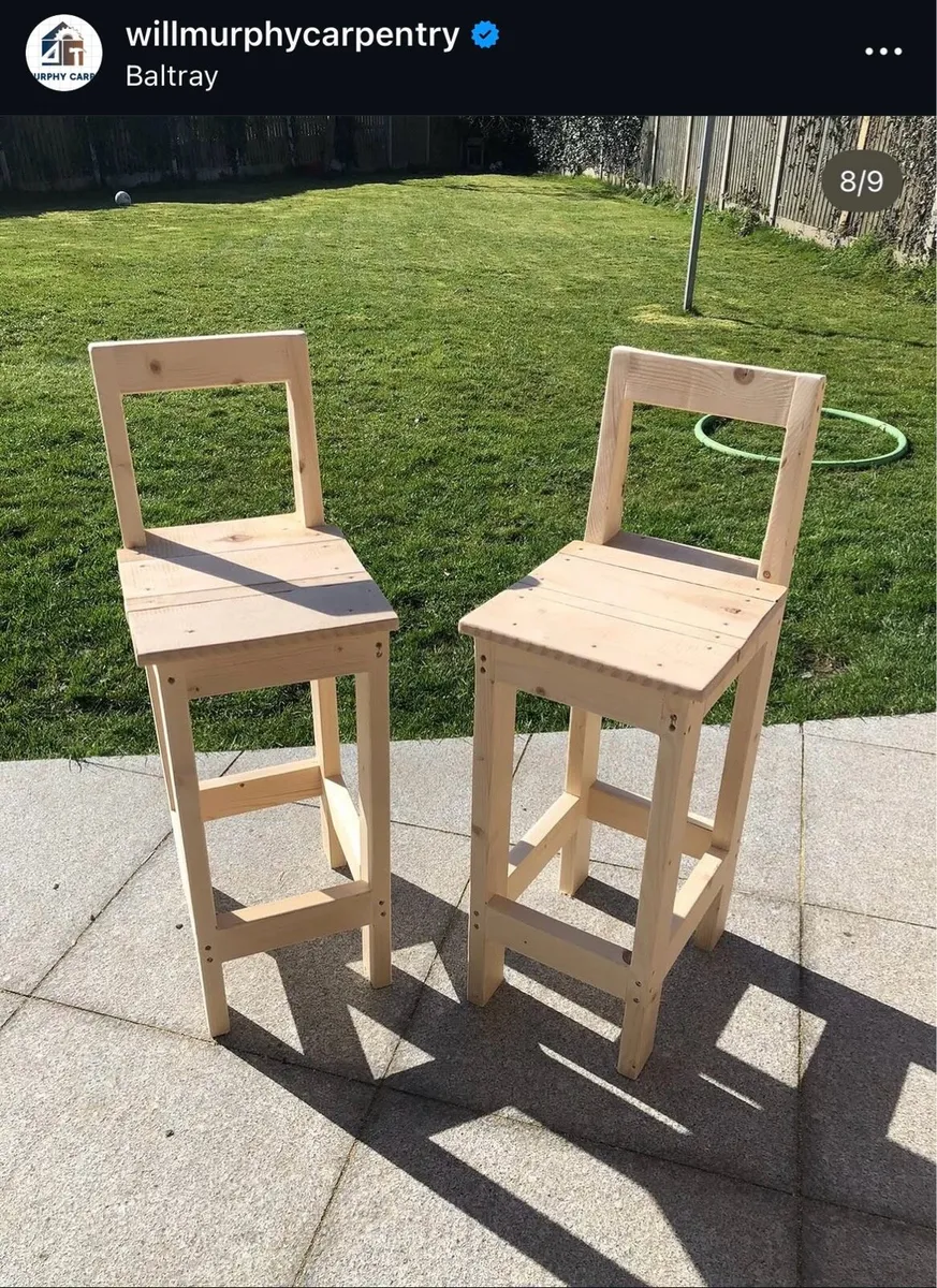 Wooden barstools - Image 1