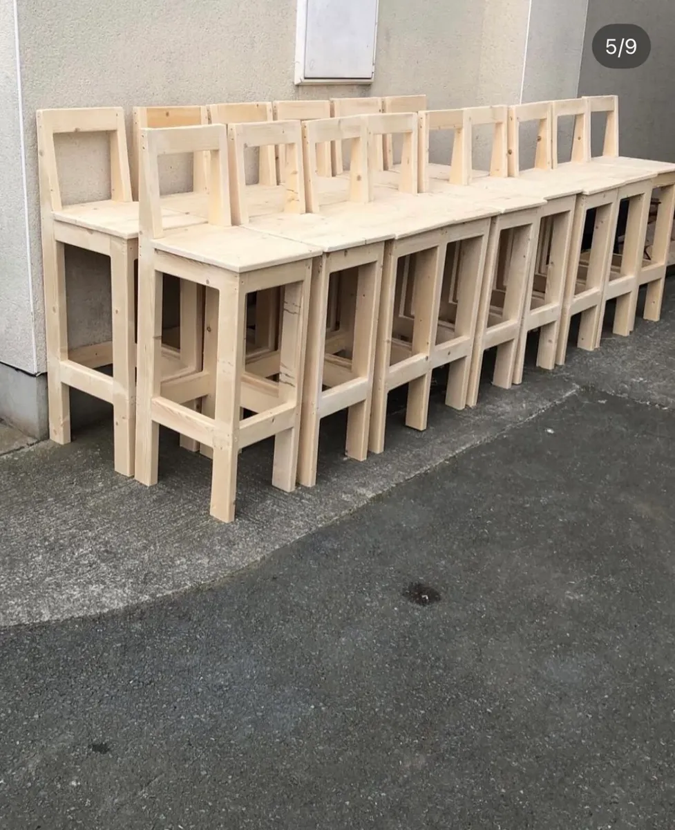 Wooden barstools - Image 2