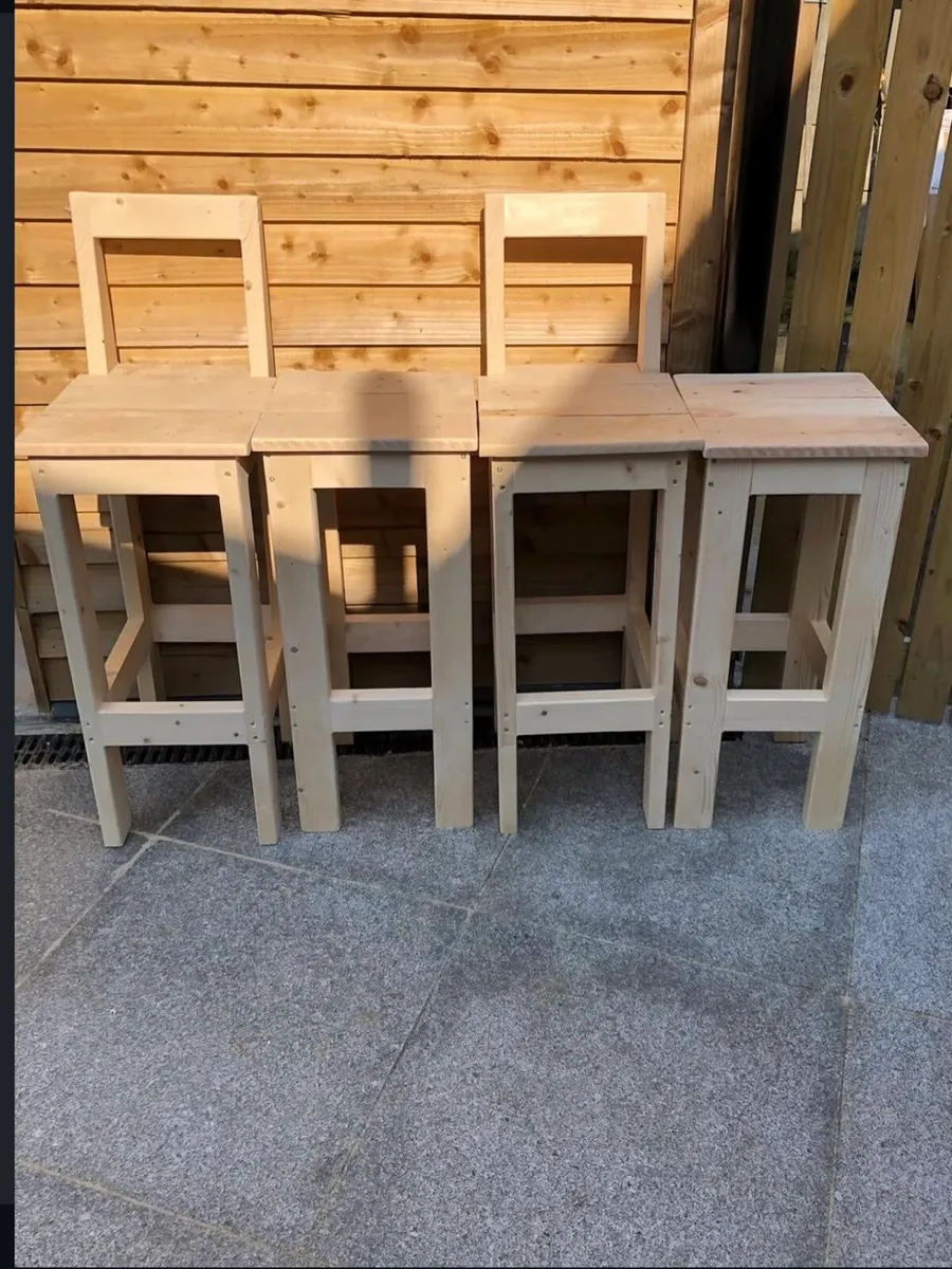 Wooden barstools - Image 4