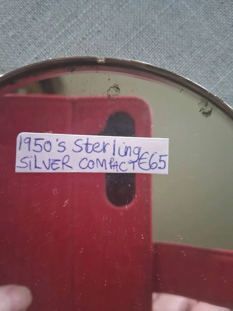 Large silver powder compact - Image 4