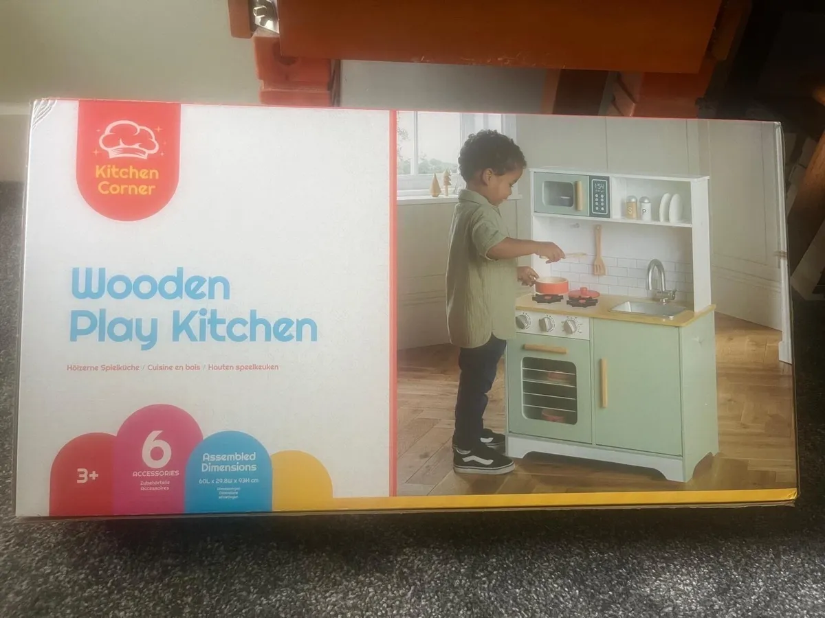 Kitchen Corner Wooden Play Kitchen - Image 1