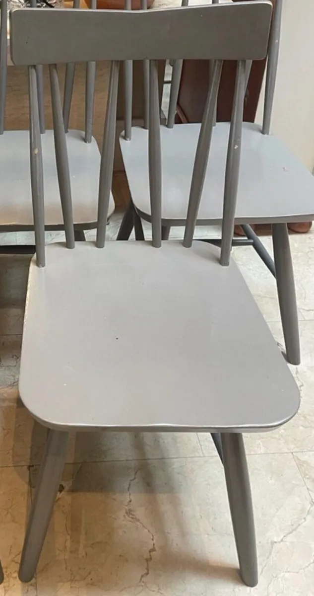 1 x Grey Sturdy Wooden Kitchen Dining Chair