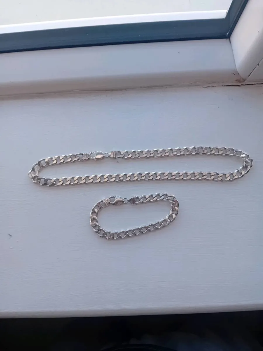 Silver chain and bracelet
