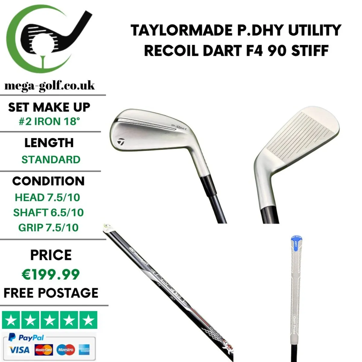Taylormade P.Dhy Utility #2 Iron 18° / Stiff - Image 1