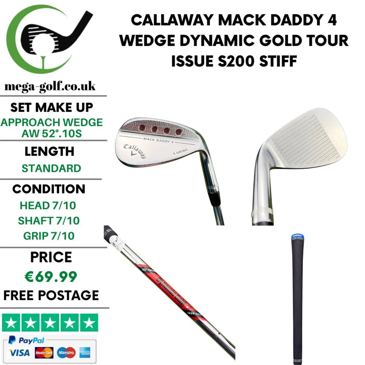 Callaway Mack Daddy 4 Wedge Aw 52°.10S / Stiff - Image 1