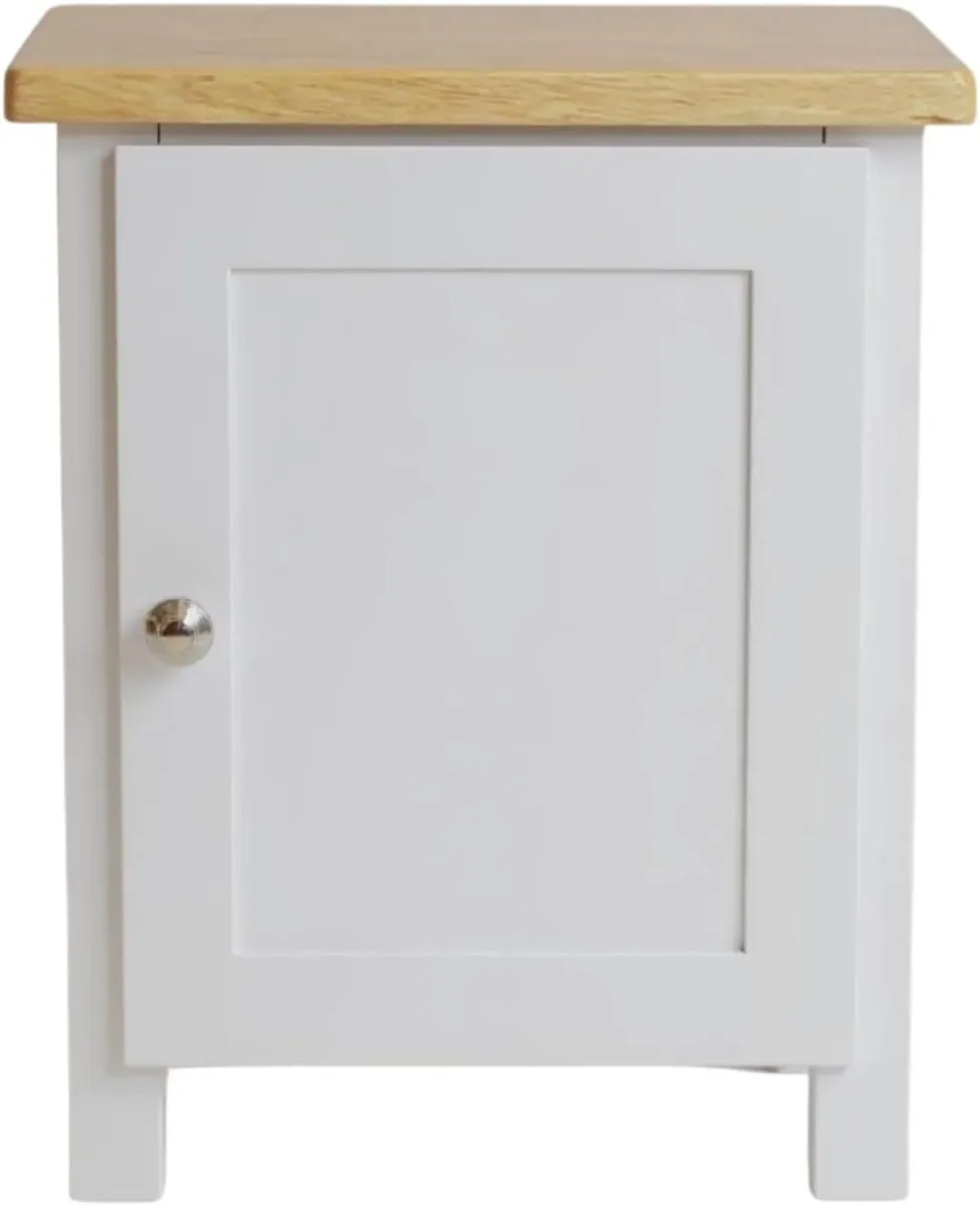 urniture 100% Oak Top Bedside Cabinet 1 Door - Image 4