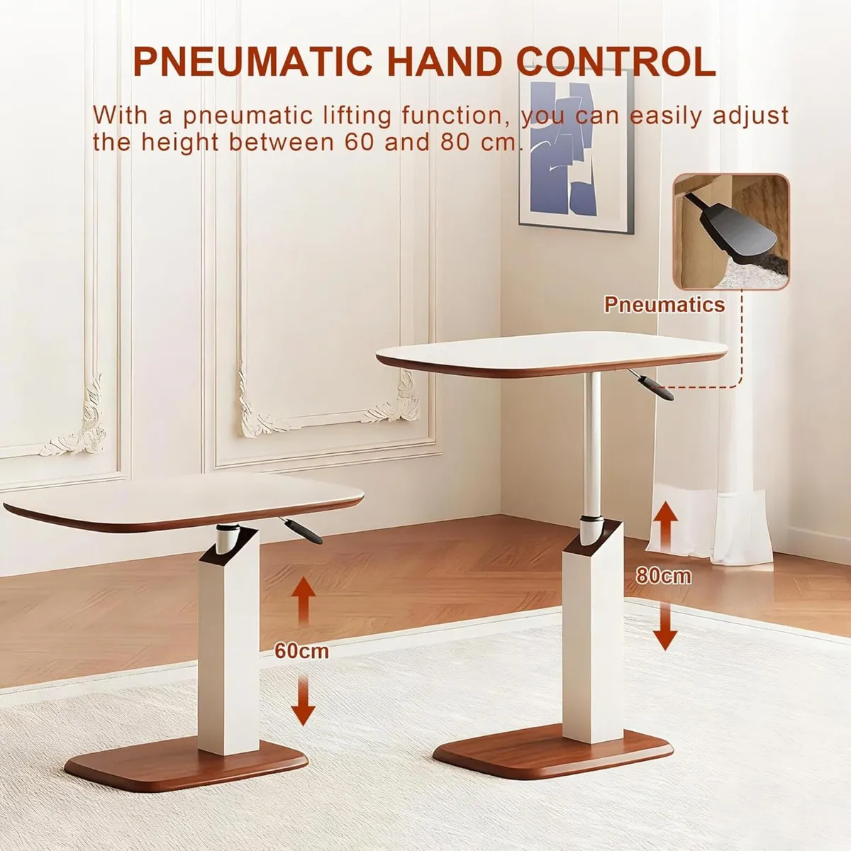 Adjustable Height C Shaped Side Table with - Image 3