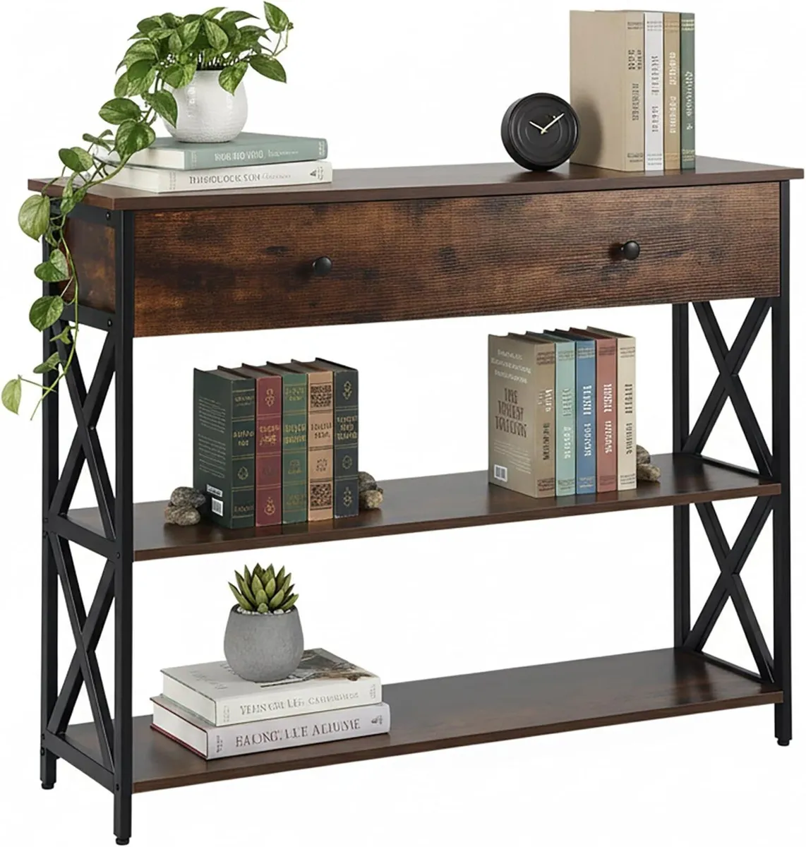 Console Table Industrial HWD: 80x100x30 cm Metal - Image 1