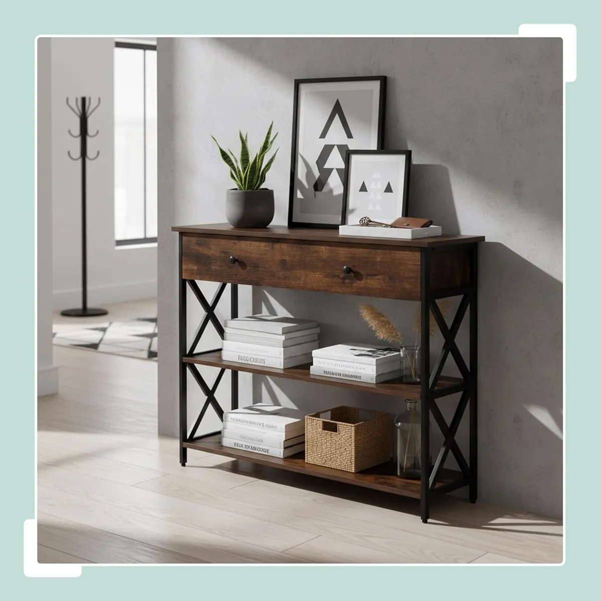 Console Table Industrial HWD: 80x100x30 cm Metal - Image 2