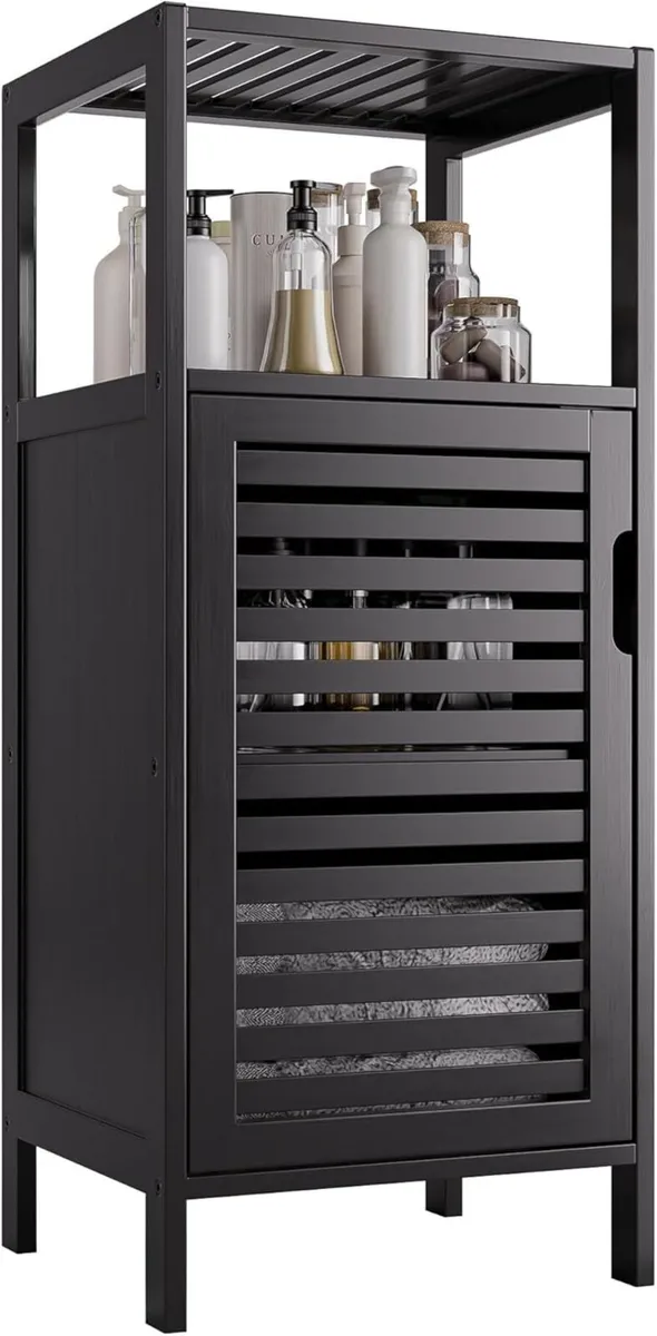 Bamboo Floor Cabinet Small Bathroom Standing 4 - Image 1