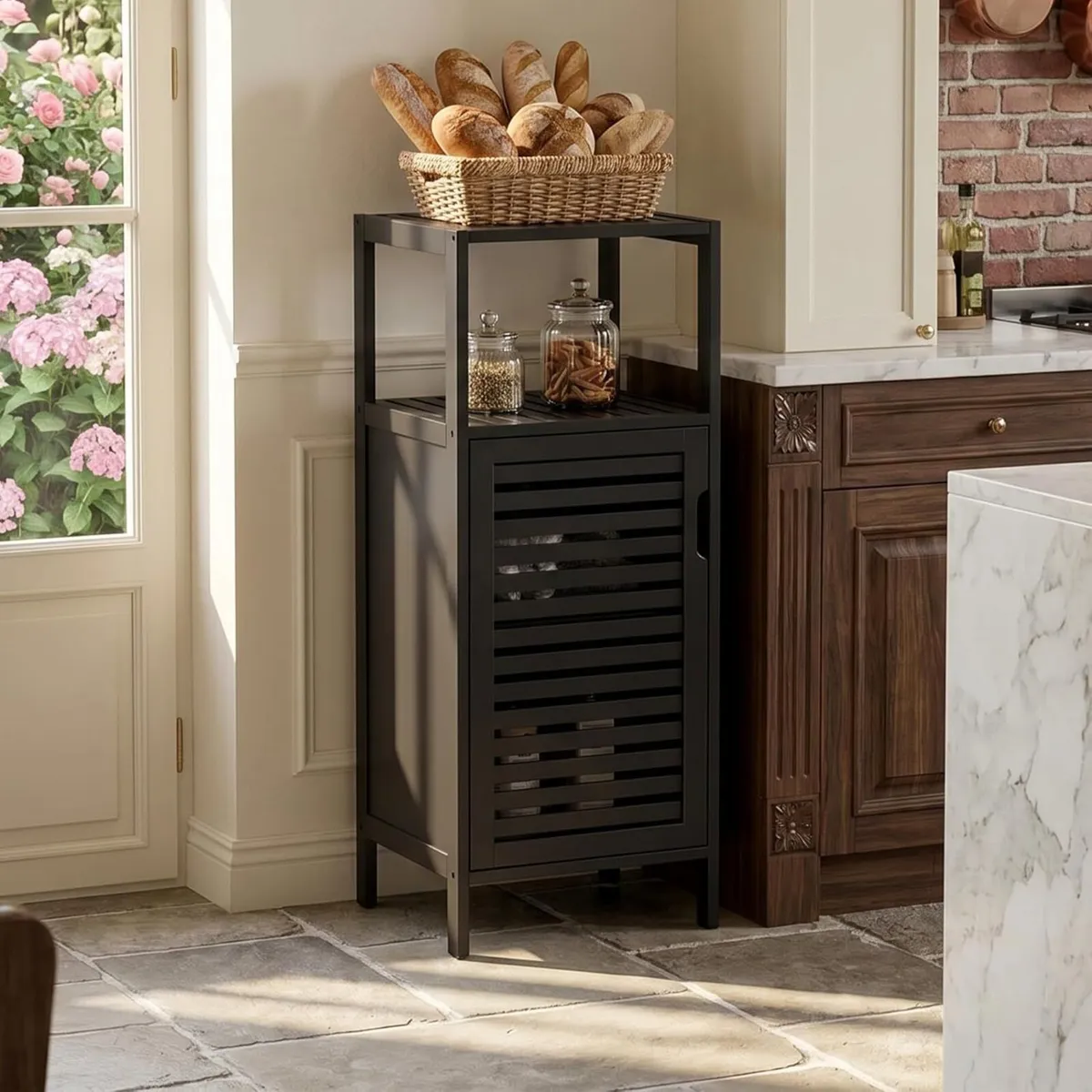 Bamboo Floor Cabinet Small Bathroom Standing 4 - Image 2