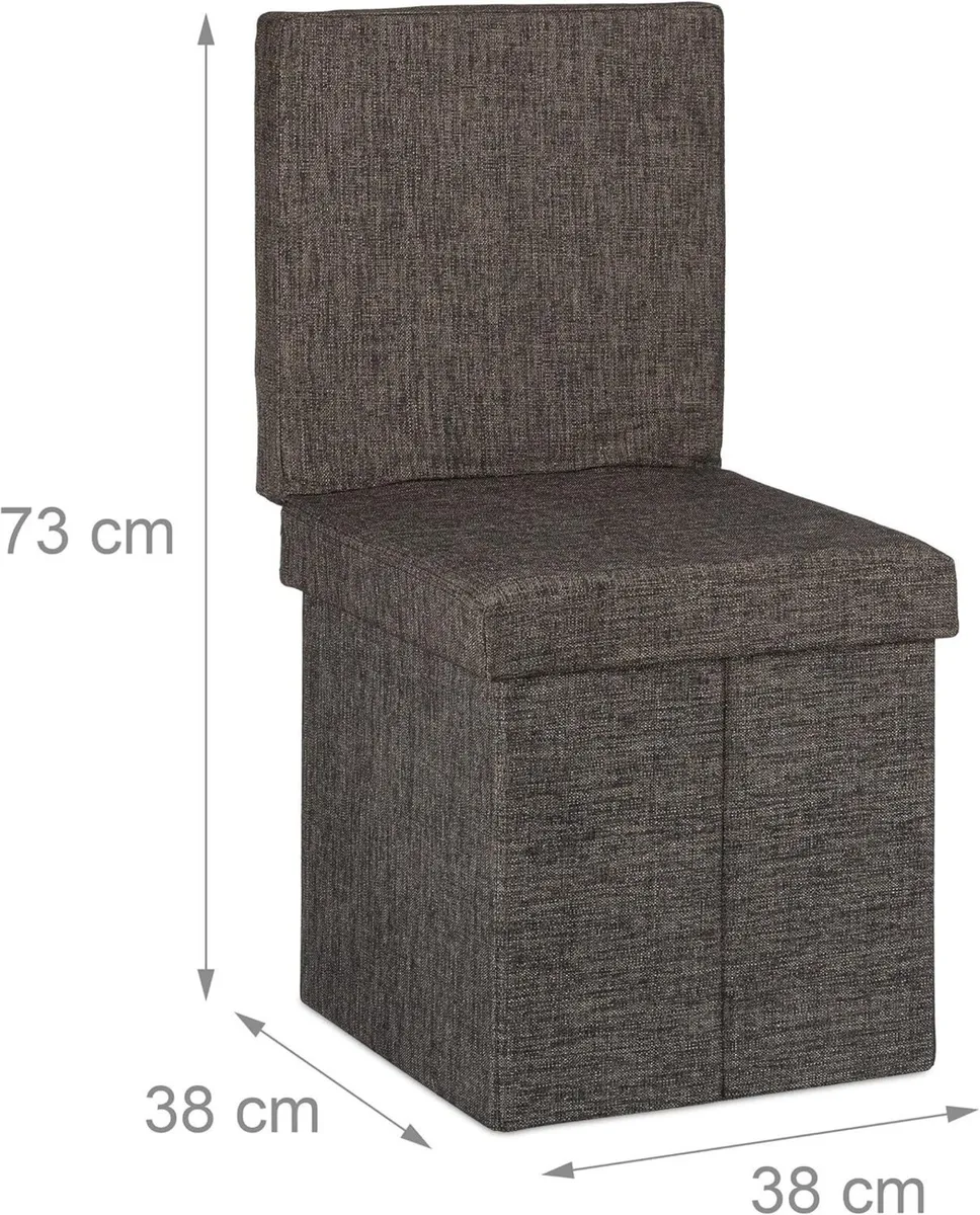 Folding Storage Ottoman w/Back Size 73 x 38 cm - Image 3