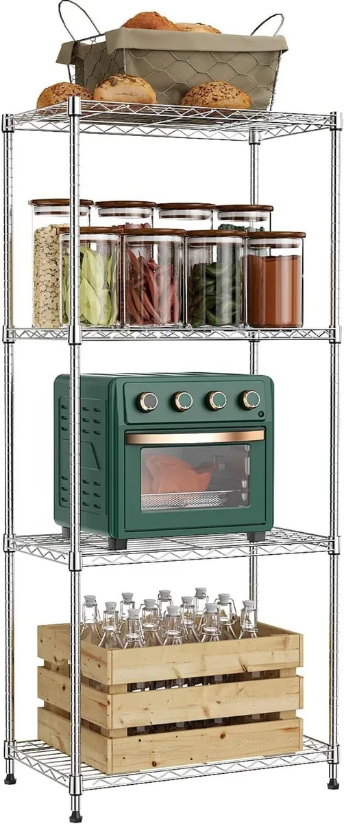 Storage Shelves 4 Tier Heavy Duty Metal Unit With - Image 1