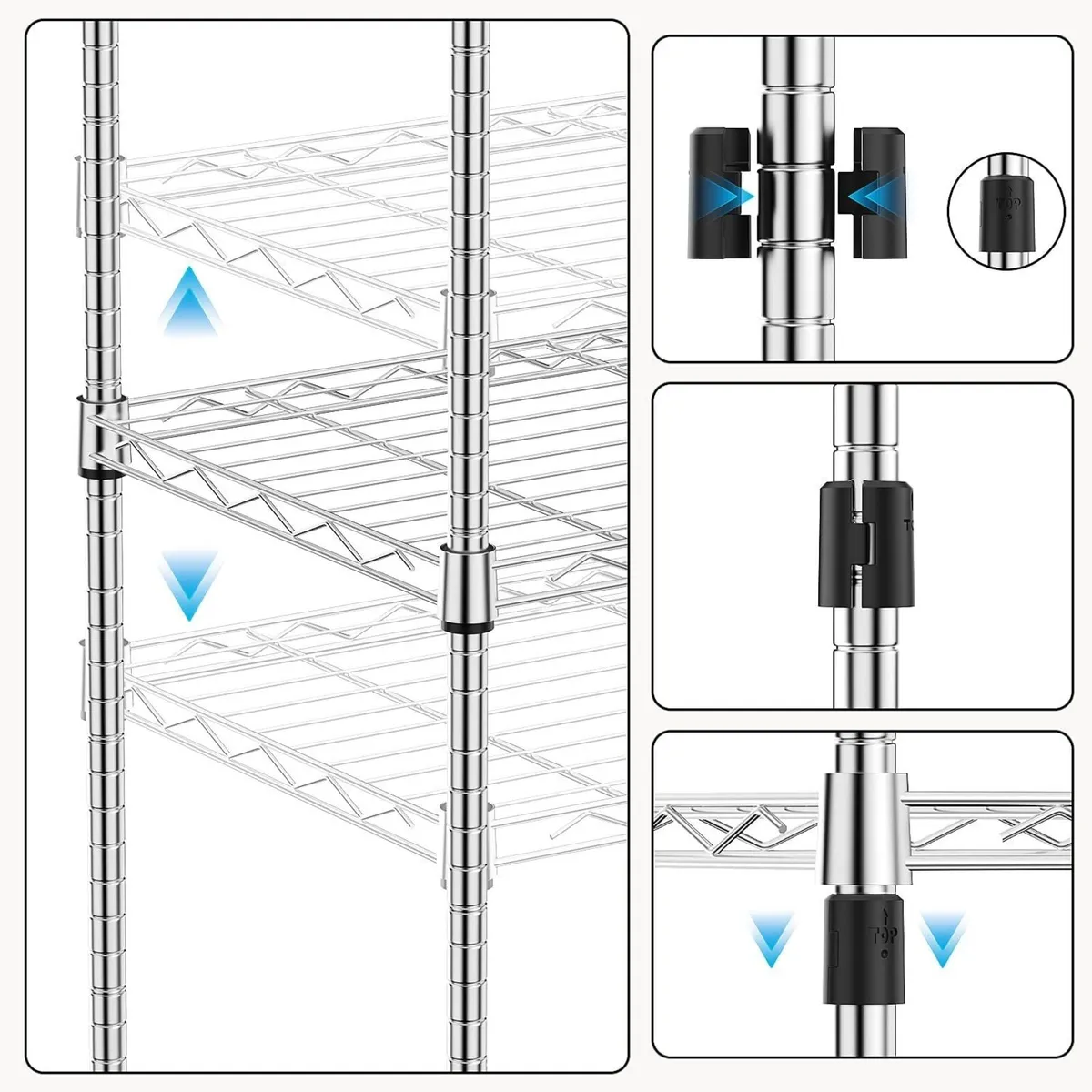Storage Shelves 5 Tier Heavy Duty Metal Unit With - Image 4