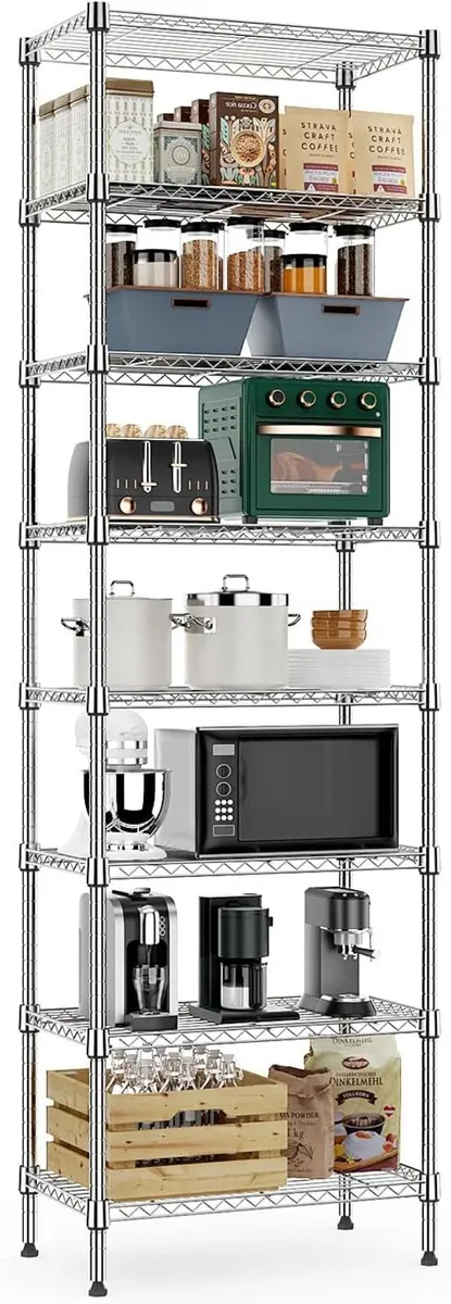 8 Tier lbs Storage Rack Metal Wire Shelving Unit - Image 1